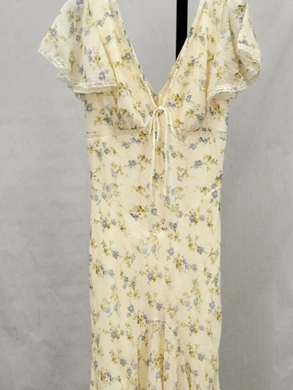 NWOT House Of Cb Amina Small Lemon Yellow Butter Georgette Wedding Summer S - Picture 3 of 7
